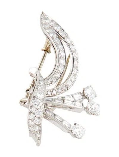 Pre-owned Brooch Vintage 18k 2.40ctw Diamond Pin  In Multi