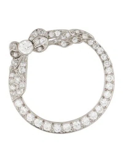 Pre-owned Brooch Vintage 1.91ctw Platinum Diamond  In Multi