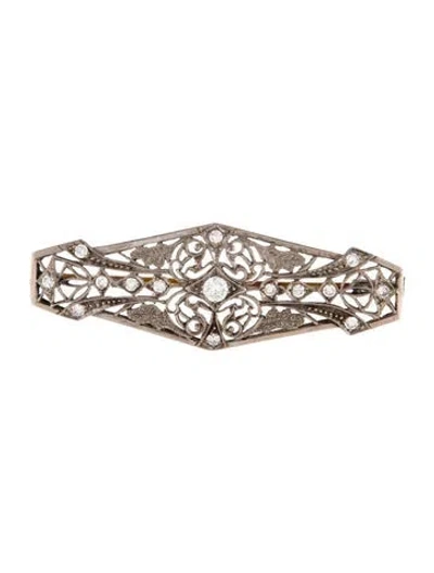 Pre-owned Brooch Vintage Diamond  Pin In Multi