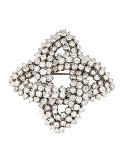 Pre-owned Brooch Vintage Palladium 15.39ctw Diamond  In Multi