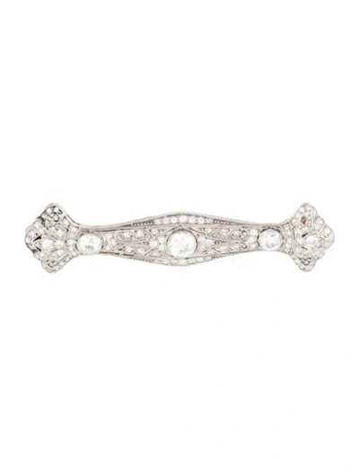 Pre-owned Brooch Vintage Platinum 2.40ctw Diamond  In Multi