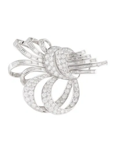 Pre-owned Brooch Vintage Platinum 8.66ctw Diamond  In Multi