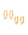 Brook & York Women's Cecile 14k-yellow-gold Vermeil & Cubic Zirconia 2-pair Huggie Hoop Earrings Set In Gold Vermeil