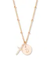 Brook & York "14k Gold" Josephine Initial Cross Pendant In Gold - D