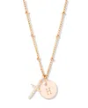 Brook & York "14k Gold" Josephine Initial Cross Pendant In Gold - H