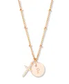 Brook & York "14k Gold" Josephine Initial Cross Pendant In Gold - P
