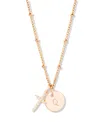 Brook & York "14k Gold" Josephine Initial Cross Pendant In Gold - Q