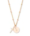 Brook & York "14k Gold" Josephine Initial Cross Pendant In Gold - R