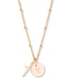Brook & York "14k Gold" Josephine Initial Cross Pendant In Gold - V