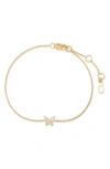 Brook & York Women's Adeline 14k-yellow-gold Vermeil & White Topaz Butterfly Charm Bracelet In Gold