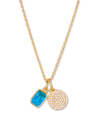 Brook & York Adeline Charm Birthstone Necklace In Ocean Blue