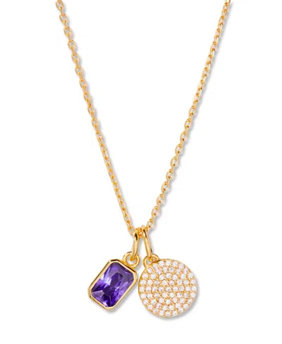 Brook & York Adeline Charm Birthstone Necklace In Lavender