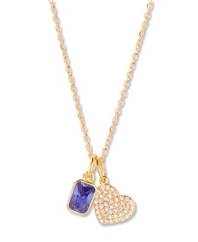 Brook & York Adeline Heart Birthstone Necklace In Gold