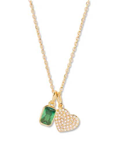 Brook & York Adeline Heart Birthstone Necklace In Gold