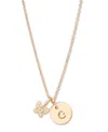 Brook & York Adeline Initial Butterfly Necklace In Letter G