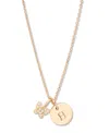 Brook & York Adeline Initial Butterfly Necklace In Letter H
