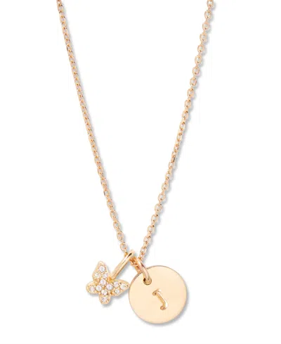 Brook & York Adeline Initial Butterfly Necklace In Letter J