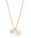 Brook & York Adeline Initial Butterfly Necklace In Letter K