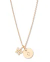 Brook & York Adeline Initial Butterfly Necklace In Letter O