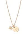 Brook & York Adeline Initial Butterfly Necklace In Letter T