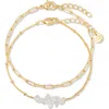 Brook & York Brook And York Alex Stacked Bead & Link Bracelet Set In Gold