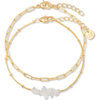 Brook & York Brook And York Alex Stacked Bead & Link Bracelet Set In Gold