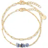 Brook & York Brook And York Alex Stacked Bead & Link Bracelet Set In Gold