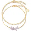 Brook & York Brook And York Alex Stacked Bead & Link Bracelet Set In Gold