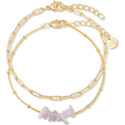 Brook & York Brook And York Alex Stacked Bead & Link Bracelet Set In Gold