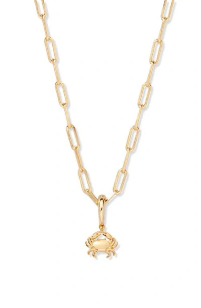Brook & York Brook And York Aries Zodiac Charm Paperclip Necklace In Gold
