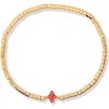 Brook & York Brook And York Bella Birthstone Beaded Stretch Bracelet In Gold
