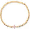 Brook & York Brook And York Bella Birthstone Beaded Stretch Bracelet In Gold