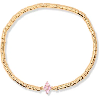 Brook & York Brook And York Bella Birthstone Beaded Stretch Bracelet In Gold
