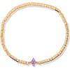 Brook & York Brook And York Bella Birthstone Beaded Stretch Bracelet In Gold