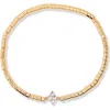 Brook & York Brook And York Bella Birthstone Beaded Stretch Bracelet In Gold