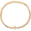 Brook & York Brook And York Bella Birthstone Beaded Stretch Bracelet In Gold