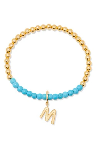 Brook & York Brook And York Bennett Inital Turquoise Beaded Bracelet