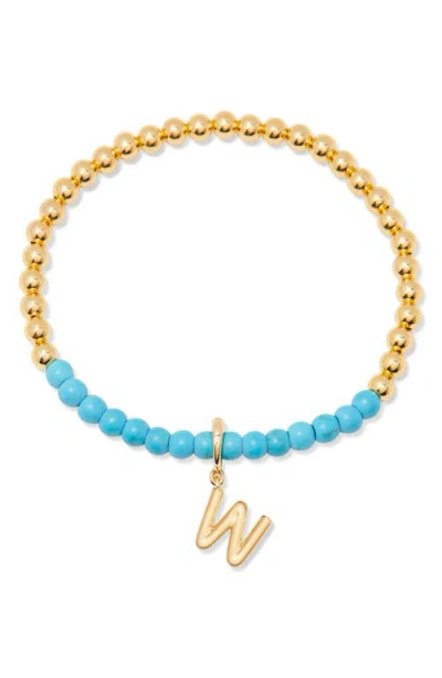 Brook & York Brook And York Bennett Inital Turquoise Beaded Bracelet