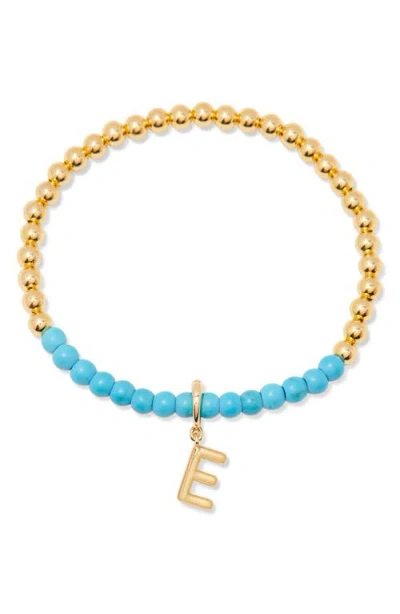 Brook & York Brook And York Bennett Inital Turquoise Beaded Bracelet
