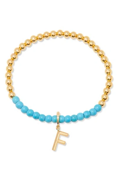 Brook & York Brook And York Bennett Inital Turquoise Beaded Bracelet