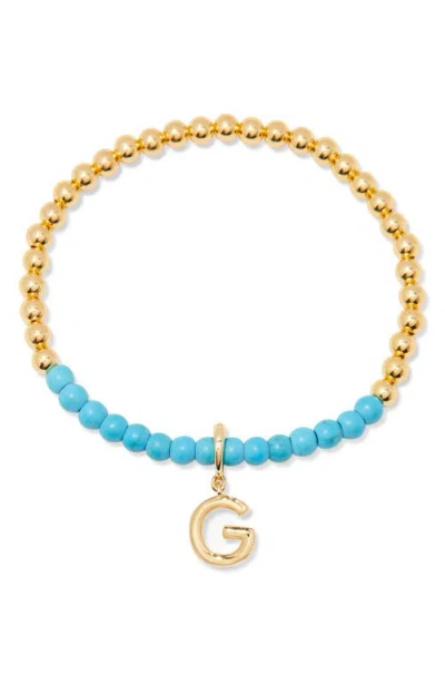 Brook & York Brook And York Bennett Inital Turquoise Beaded Bracelet