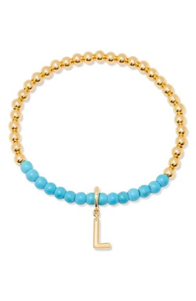 Brook & York Brook And York Bennett Inital Turquoise Beaded Bracelet