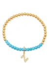 Brook & York Brook And York Bennett Inital Turquoise Beaded Bracelet