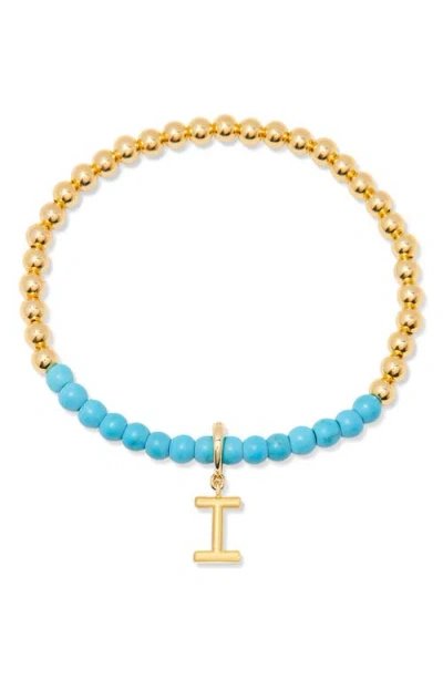 Brook & York Brook And York Bennett Inital Turquoise Beaded Bracelet