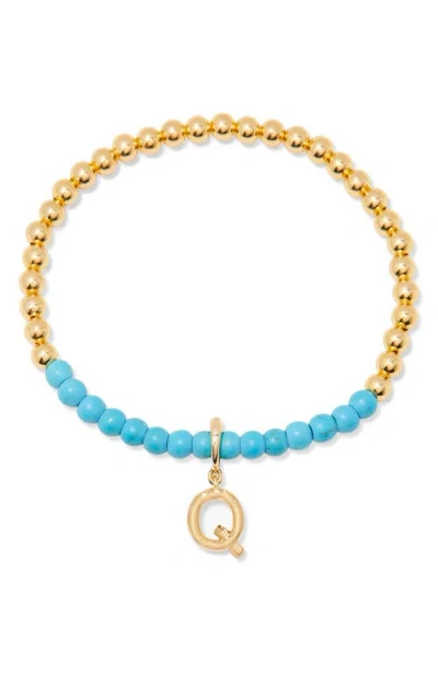 Brook & York Brook And York Bennett Inital Turquoise Beaded Bracelet