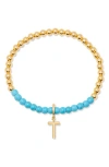 Brook & York Brook And York Bennett Inital Turquoise Beaded Bracelet