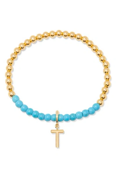 Brook & York Brook And York Bennett Inital Turquoise Beaded Bracelet