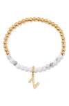 Brook & York Brook And York Bennett Initial Howlite Beaded Bracelet