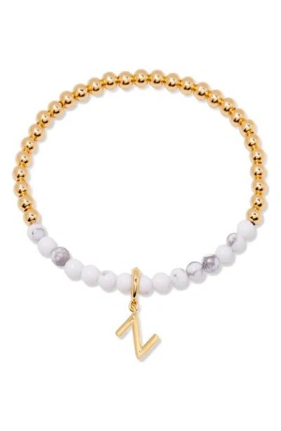 Brook & York Brook And York Bennett Initial Howlite Beaded Bracelet