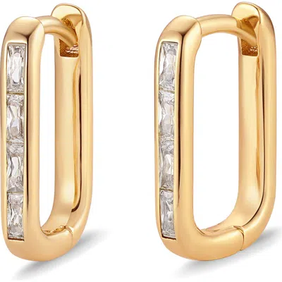 Brook & York Brook And York Billie Birthstone Cubic Zirconia Hoop Earrings In Gold
